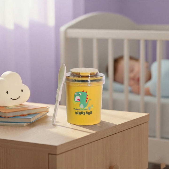 Insulated Kids Food Mug with Straw & Spoon