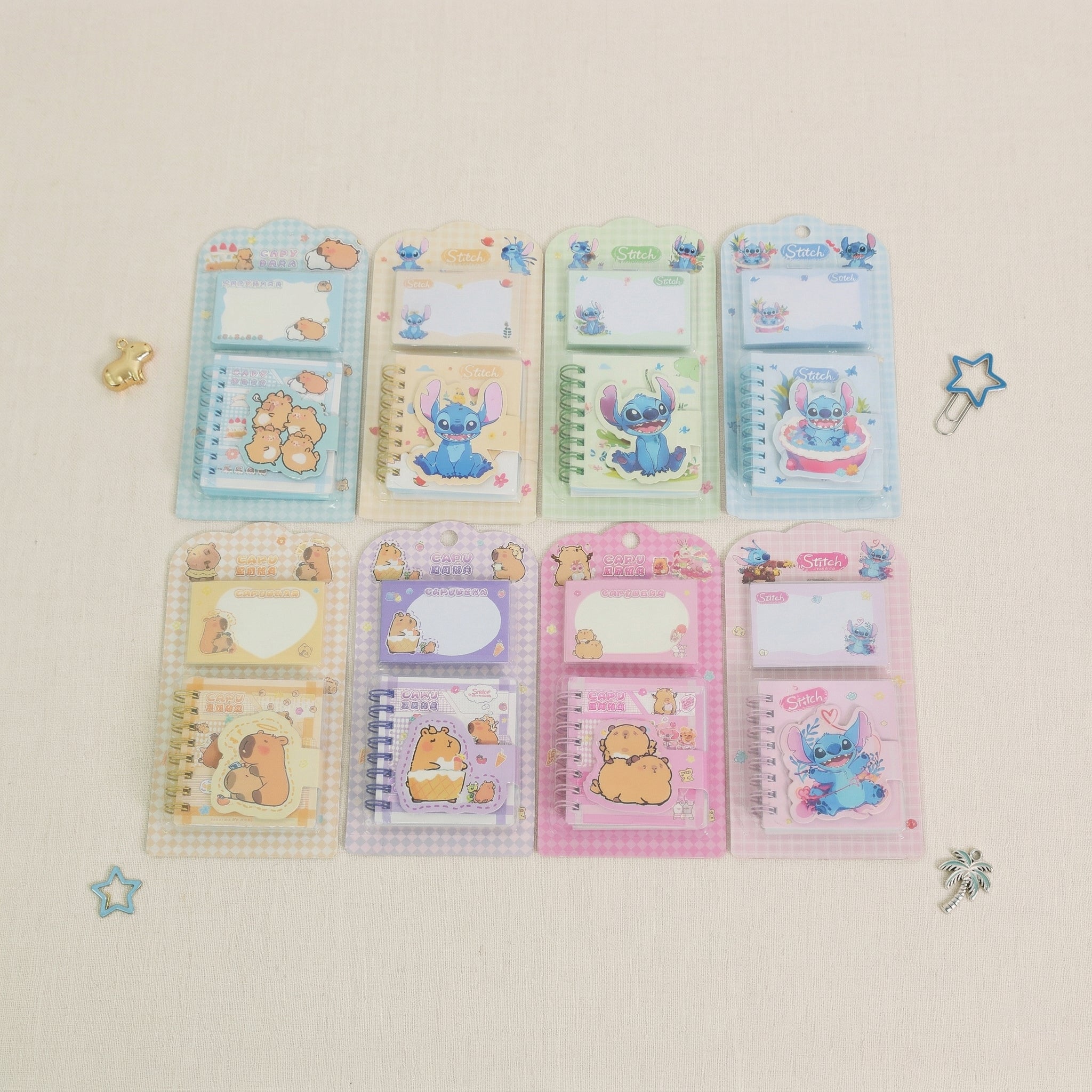 Small Capybara notepad with sticky notes