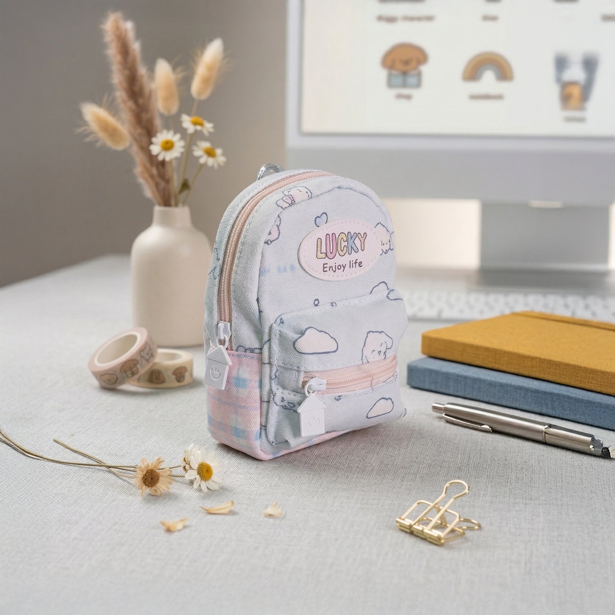 Miniature Backpack Bag Charm & Keychain Pouch