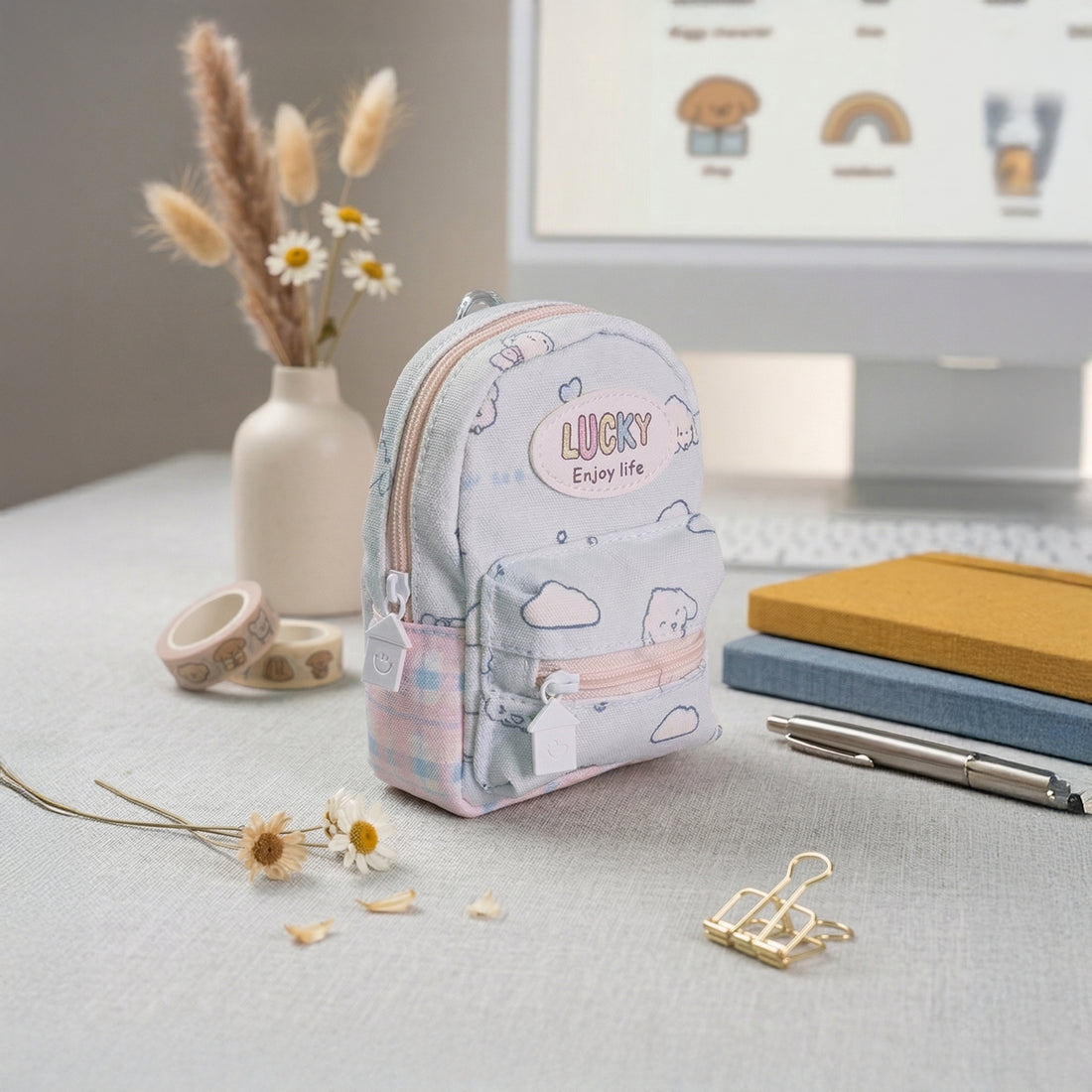 Miniature Backpack Bag Charm & Keychain Pouch