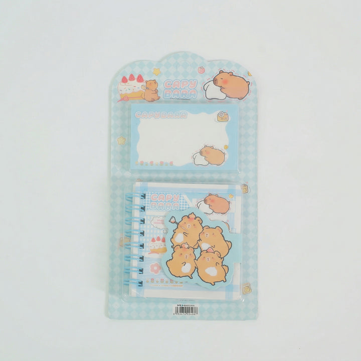 Small Capybara notepad with sticky notes